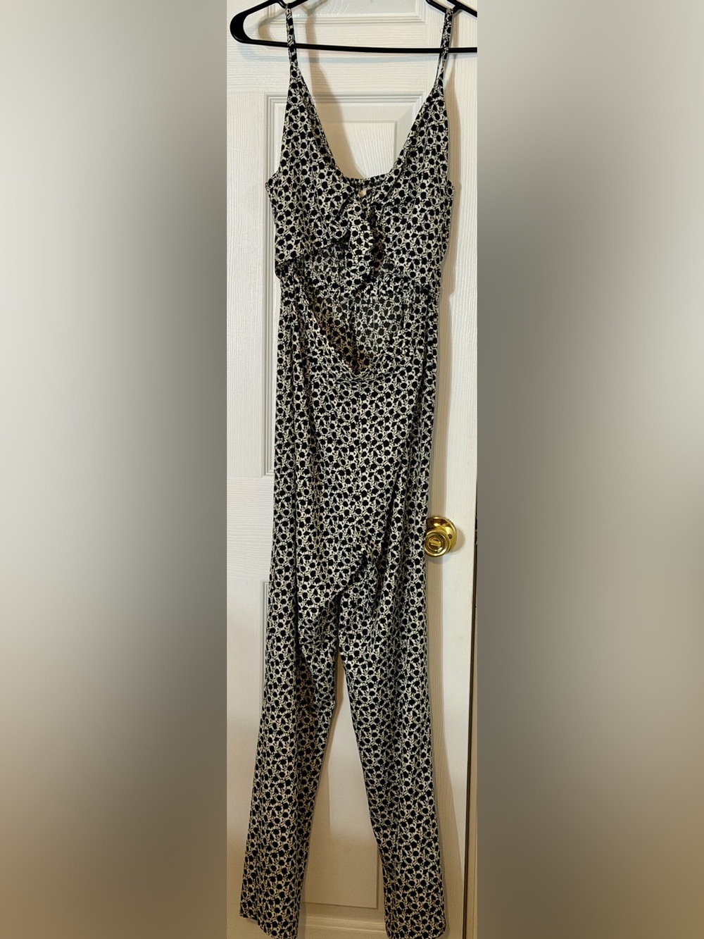 Indulge Black and Cream Floral Maxi Jumpsuit